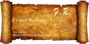 Frass Rufina névjegykártya